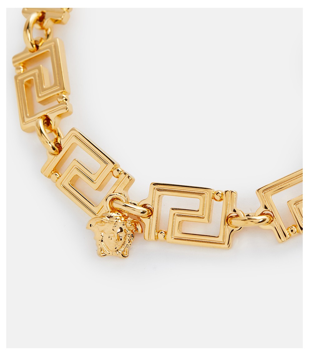 versace 范思哲 新款男女通用金属回纹美杜莎手链【礼盒装】dg07719