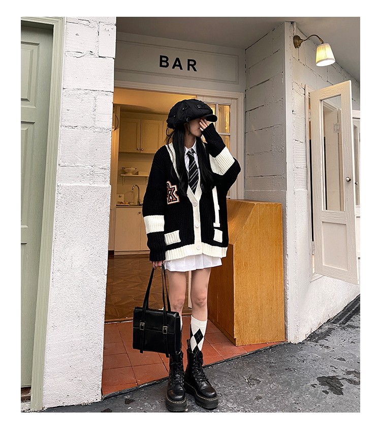 特价捡漏2021松本丧丧学院风针织开衫女早秋新款慵懒宽松复古毛衣外套