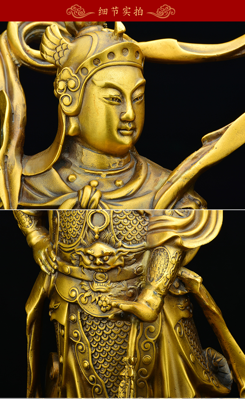 vakada轻奢品牌纯铜韦陀菩萨伽蓝菩萨佛像关公武财神佛教左护法铜像