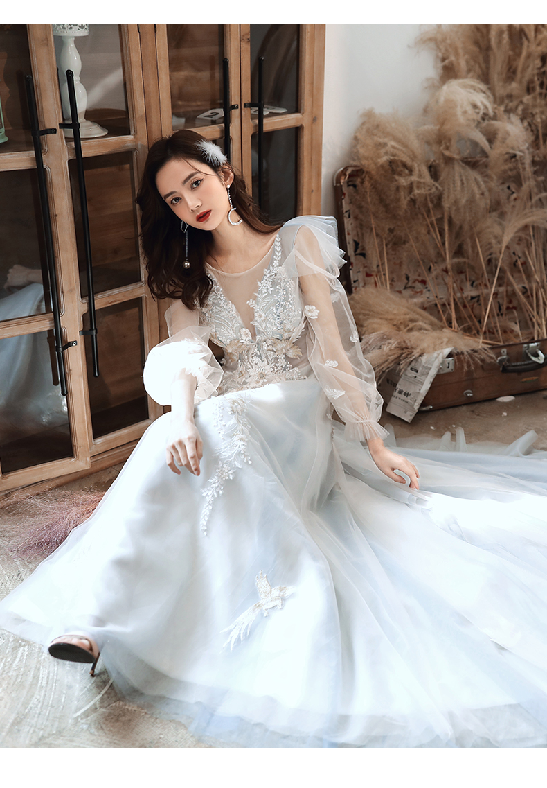 罗蒙romon高端大气晚礼服女气质生日宴会主持人名媛订婚连衣裙仙气