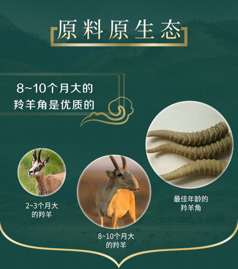 同仁堂羚羊角粉药材颗粒03g*20袋羚羊角的角羚羊角丝 1盒装【图片