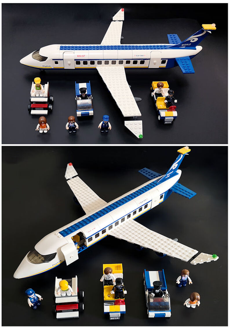 乐高lego积木飞机拼装玩具儿童男孩空中巴士机场612岁航天飞机