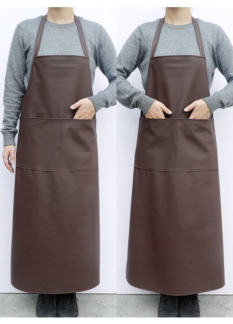 皮围裙防水防油革成人男女士厨房食堂长款pu围腰加厚工作软崇韵定制款