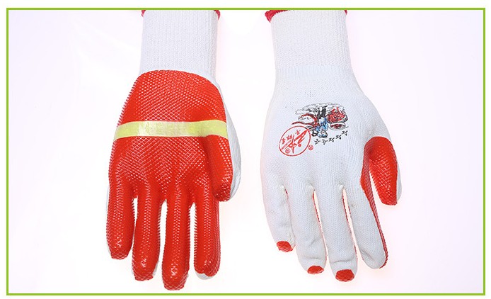 狼行记胶片手套耐磨工地搬砖滑加厚双狼特耐胶皮手套12双蓝色41210l