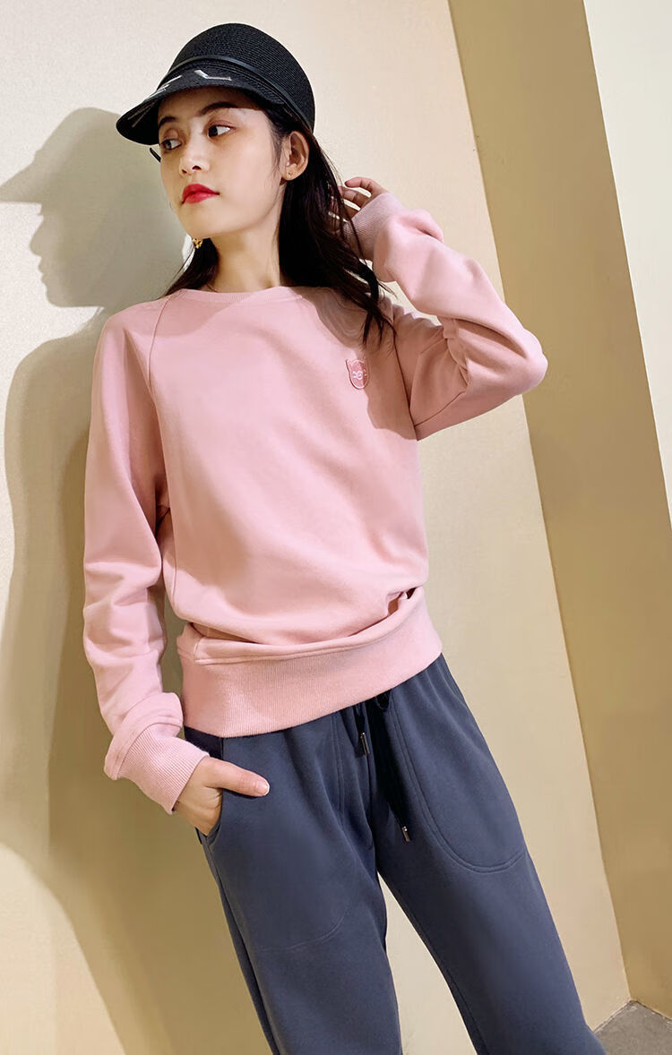 高品质秋季卫衣女2021秋冬加绒加厚新款减龄插肩宽松套头低领女卫衣