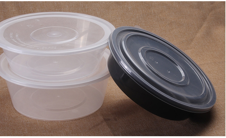 打包盒大容量1500ml一次性餐盒注塑圆形碗小龙虾大盘鸡盆冒菜外卖打包