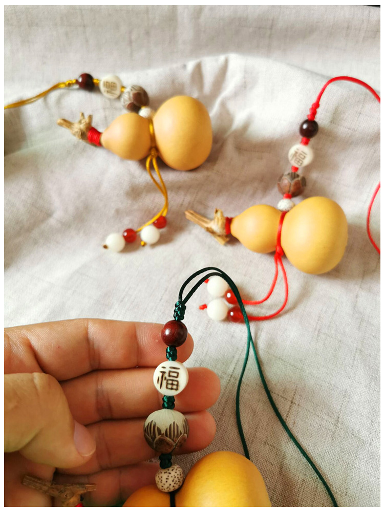 珍韵缘不开口葫芦室内大厅卧室悬挂吉祥喜庆小葫芦夫妻床头挂件 墨