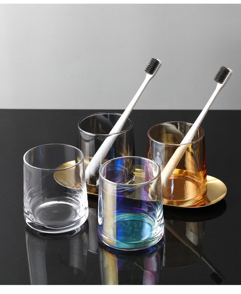 水杯漱口杯玻璃简约牙刷杯酒店家用情侣刷牙杯子洗漱牙杯ins风透明