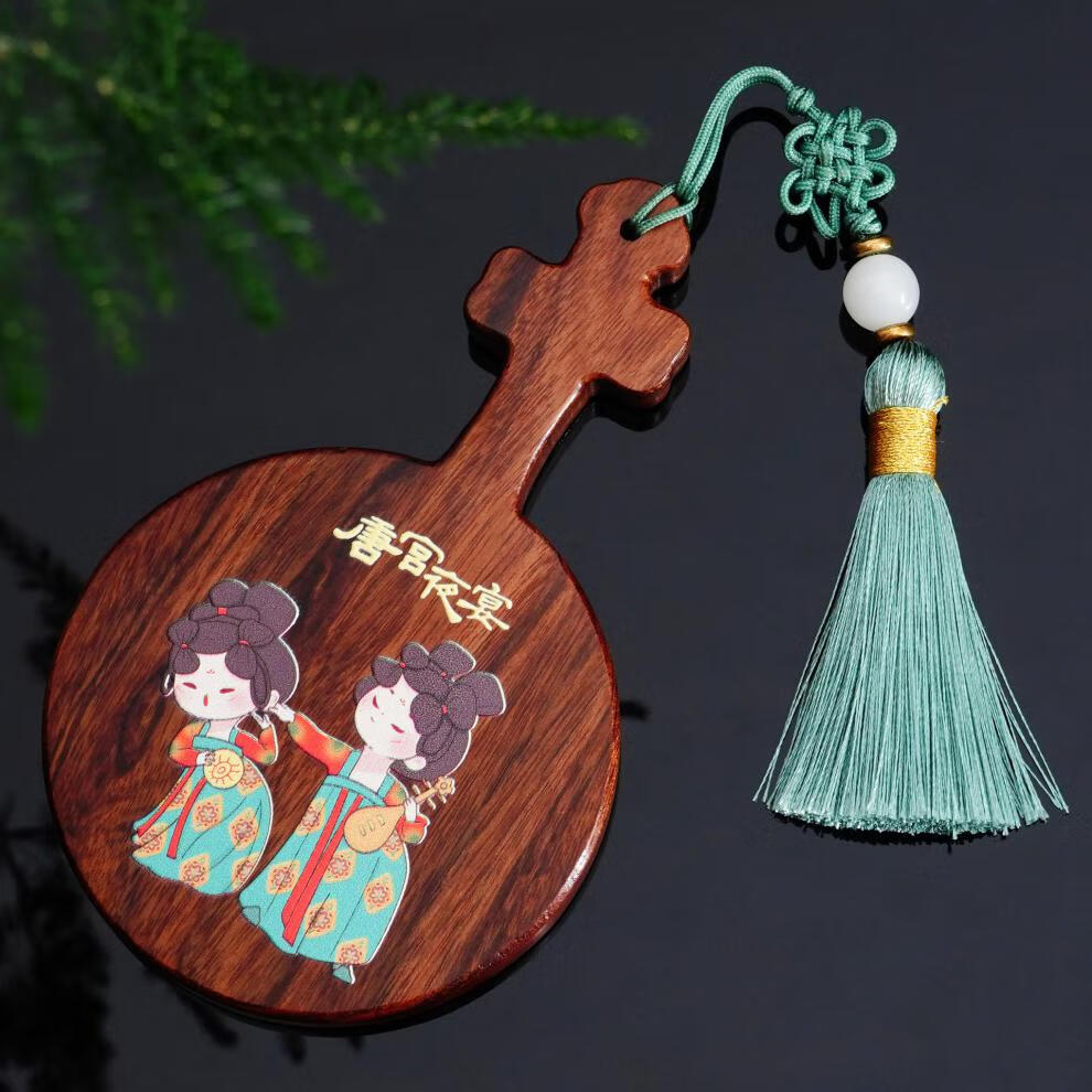 古典中国风唐宫夜宴化妆镜国潮文创木梳镜子随身便携礼品套装 七夕