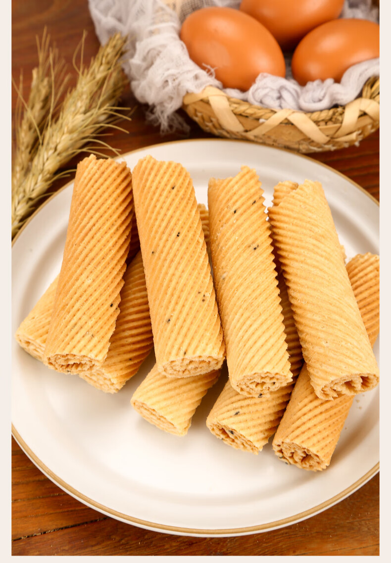 老式鸡蛋卷红糖蛋卷手工小零食整箱传统老食品休闲小吃香酥饼干脆奶