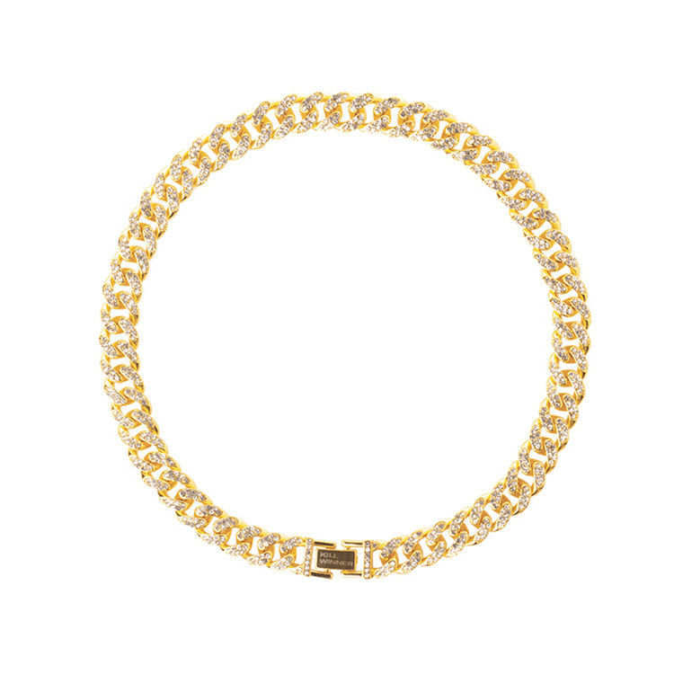 killwinner项链手链戒指双排镶钻古巴项链男女情侣潮回到未来项链银色