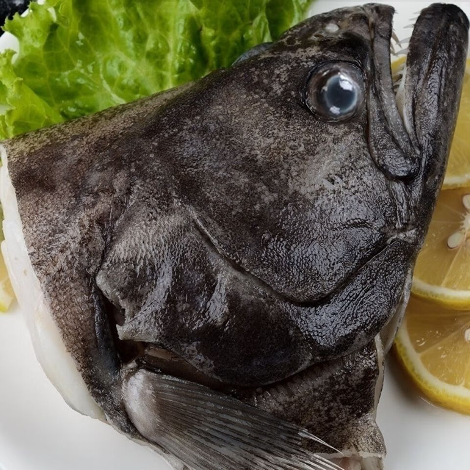 碟鱼头深海比目鱼头海鲜鸦片鱼头6一9两/只新鲜冷冻碟鱼头 1只(尝鲜)