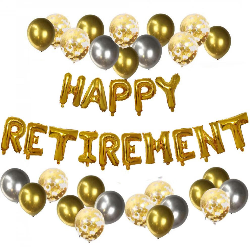 欢送会布置光荣退休 退休派对装饰背景墙happy retirement光荣退休欢