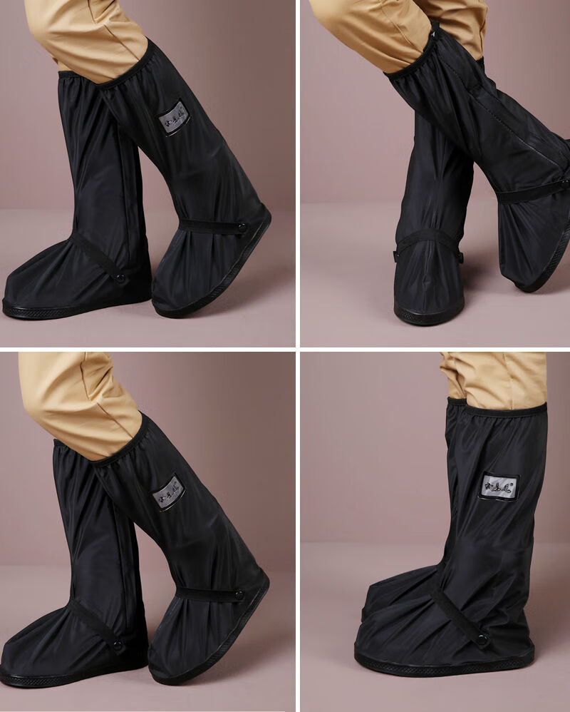 高腰防水鞋套雨鞋男女款户外防水防雨鞋套防滑加厚耐磨底成人下雨天