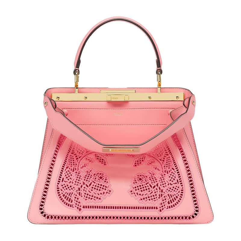 fendi芬迪女包21新品peekabooiseeu系列中号刺绣单肩手提包8bn321aayq
