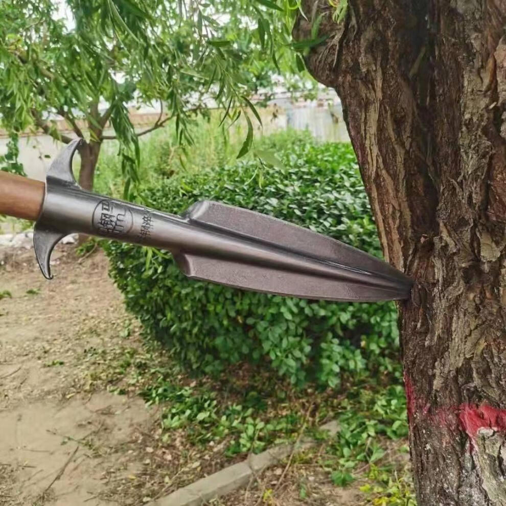 矛头祖鲁矛红缨枪头矛头户外猎猪矛锻打霸王枪扎枪头矛枪锰钢武术长矛