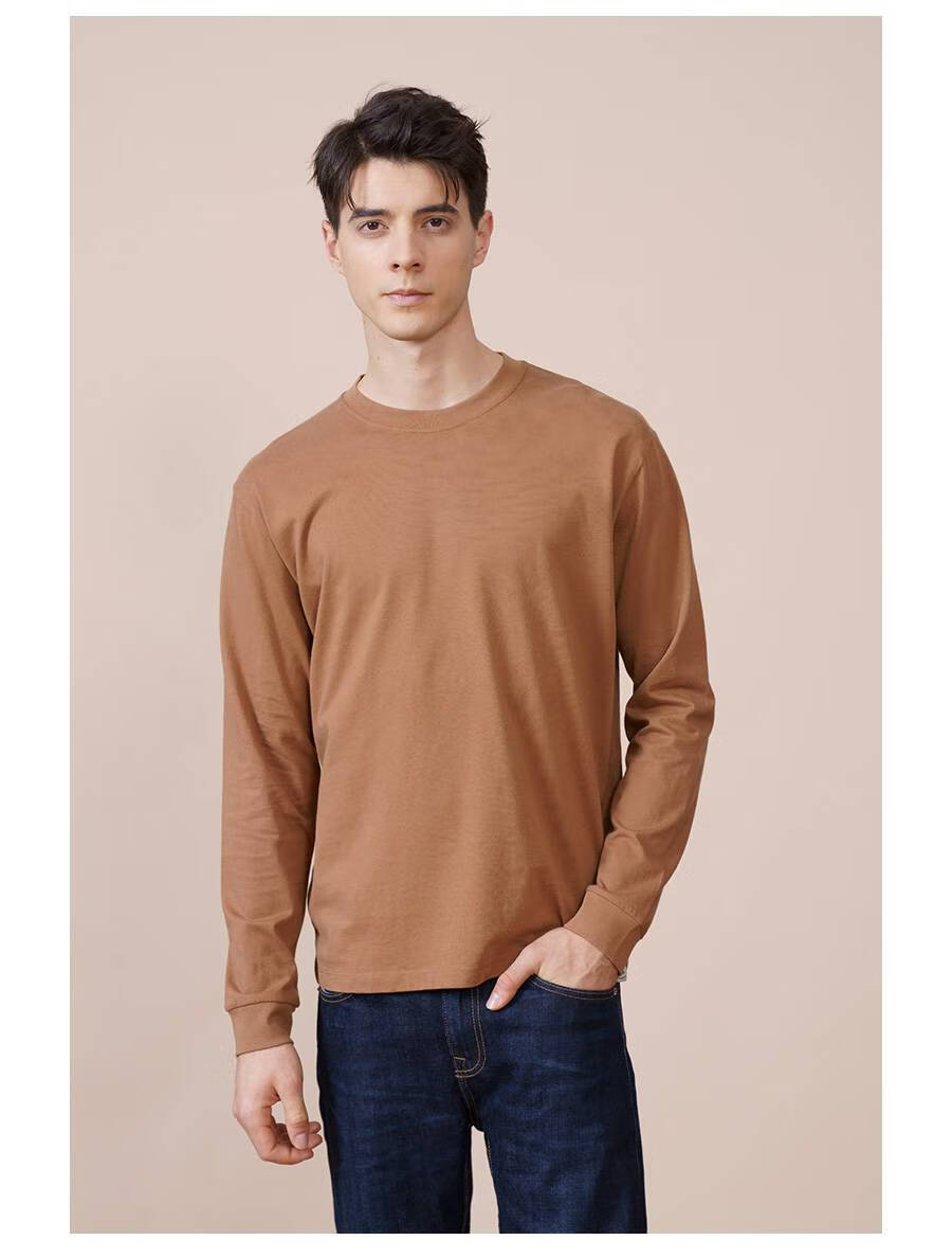 南极人男装秋季新款多色圆领休闲情侣长袖t恤男男式潮流体恤衫男士