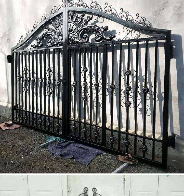 铁艺别墅大门农村庭院入户对开大门防盗门场院小区铸铁围墙大门琼羽