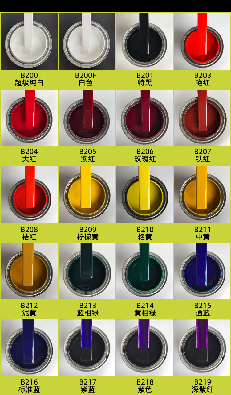 2k成品油漆汽车漆色漆黑色白色金属油漆漆色母漆全车喷漆亮光面漆定制