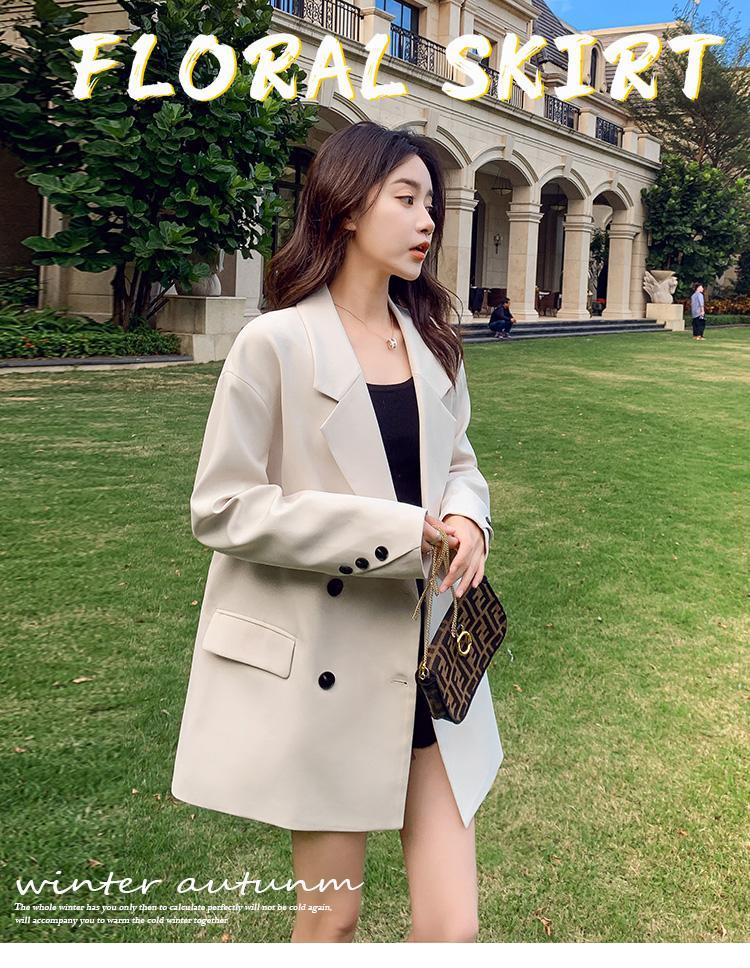 韩璐娇西装外套女2022春秋新款女装韩版时尚气质宽松百搭设计感炸街小