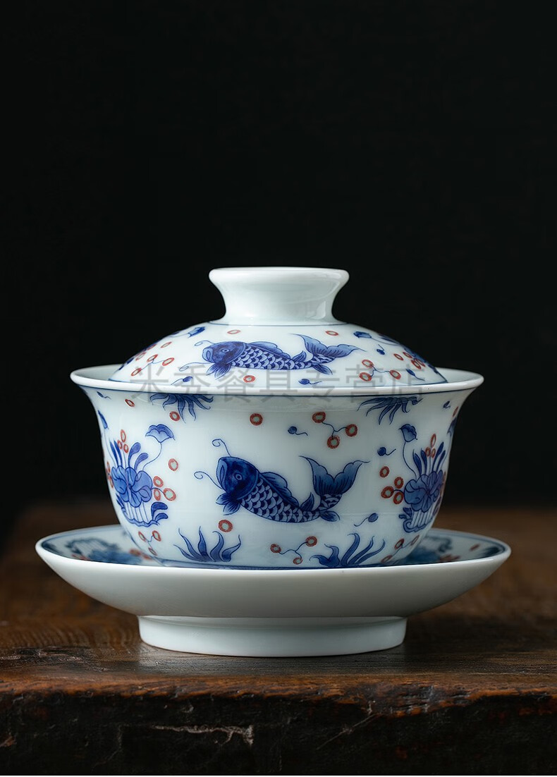 沁和春qinhechun斗彩三才盖碗茶杯茶碗带盖单个泡茶不烫手大号精品