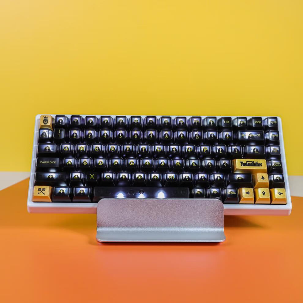 骏珀梵赫惠普(hp)同款黑帮教父黑金透光sa球帽机械键盘键帽骏珀梵赫骏