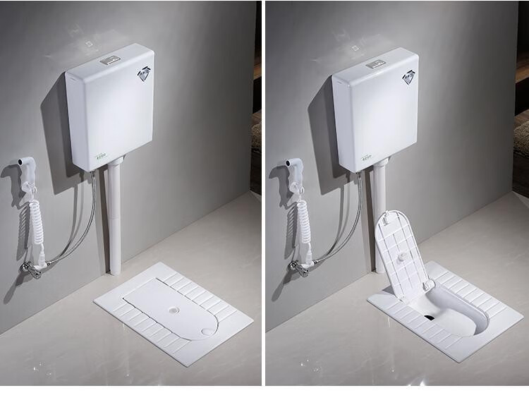 日本卫浴arte toto带盖板翻盖式陶瓷蹲便器冲水箱家用大便器蹲坑防臭