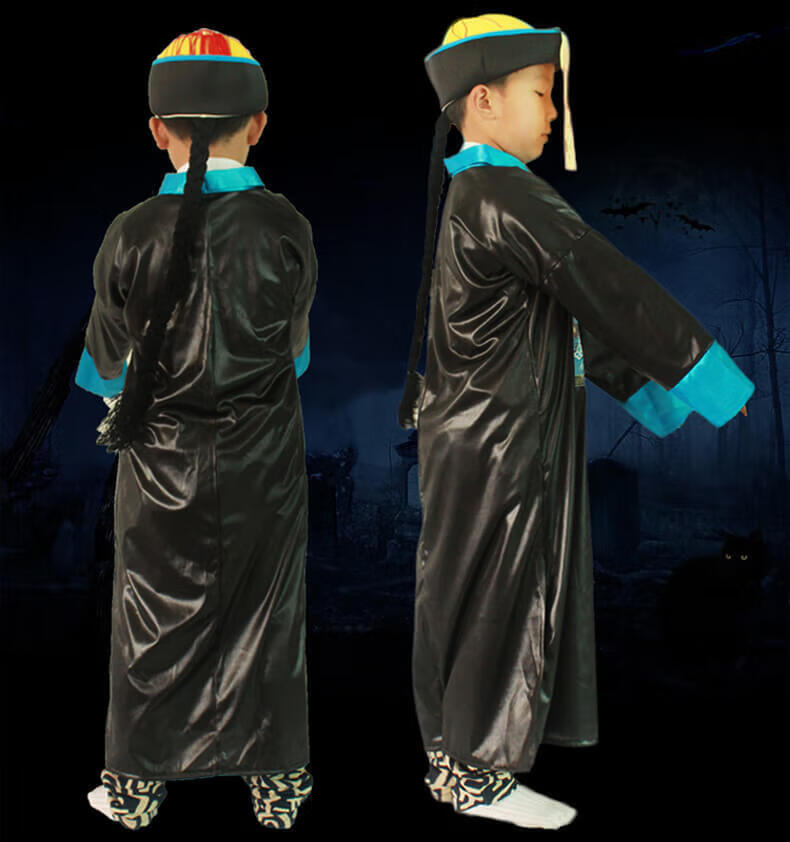 央紫新品僵尸服万圣节cosplay化妆舞会清朝僵尸衣服派对黑白无恐怖