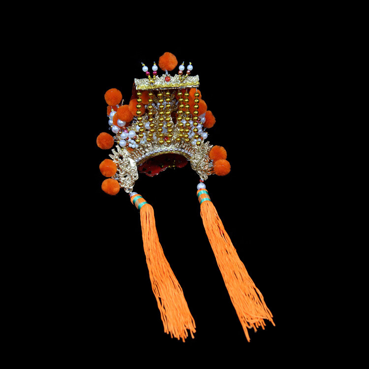 传统古法全手工台金纸制佛帽神明帽子天上圣母白莲圣母妈祖帽4寸头围