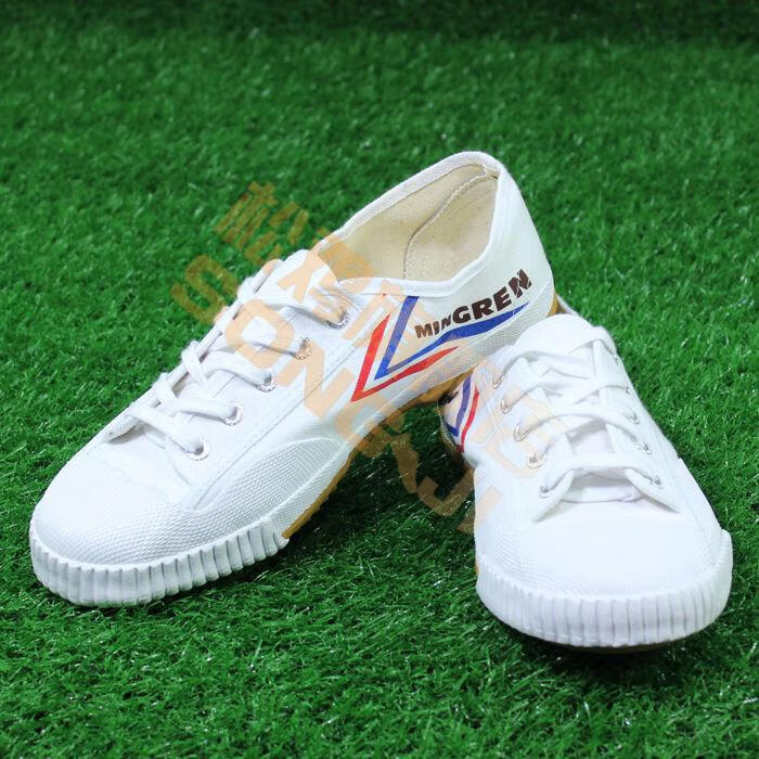 fgacct排球鞋防滑耐磨牛筋底白色帆布鞋系带轻便透气男女同款体考白色