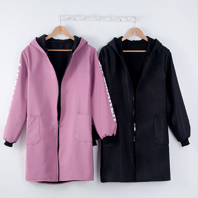 带运费险加绒加厚大人罩衣外套女冬季时尚防脏服可外穿大褂中长款围皮