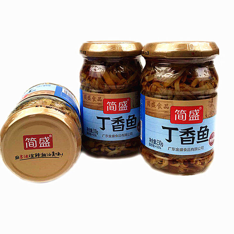 丁香鱼罐头230g1海鲜罐头开味下饭菜瓶装简盛丁香鱼230克x1瓶