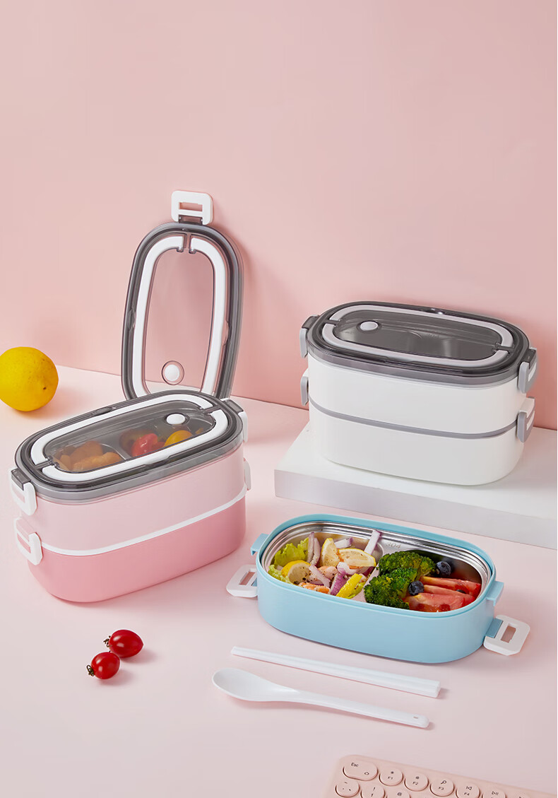 6060饭保温桶304不锈钢日式双层便当盒餐盒套装上班族可微波炉