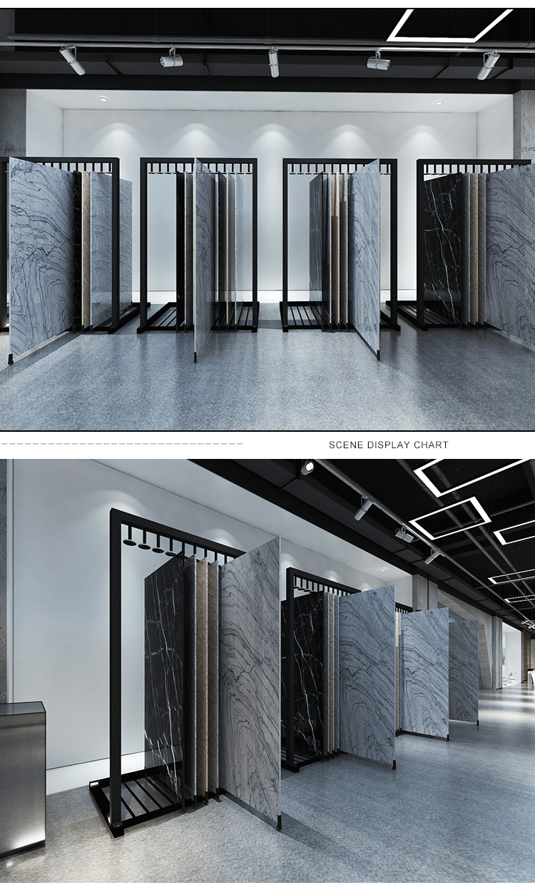 推拉式瓷砖展示架大板地砖样品架双面落地抽拉式陶瓷展架墙砖地板