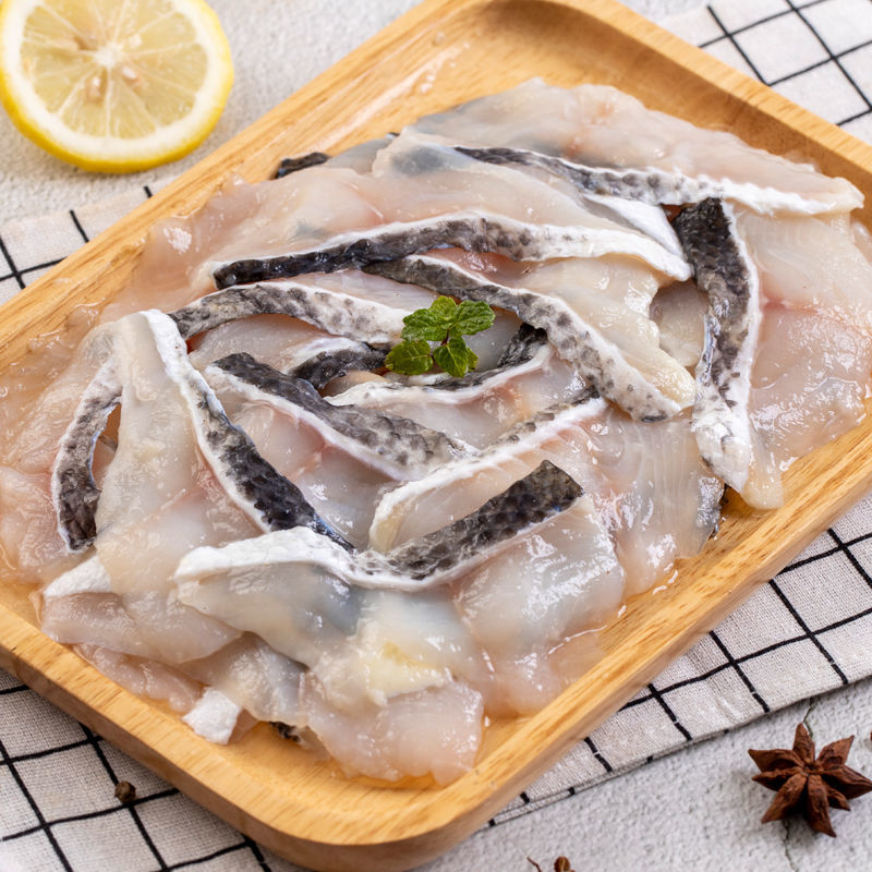 新品商用免浆黑鱼片250克盒装生鱼片半成品商用批发250克盒2盒装