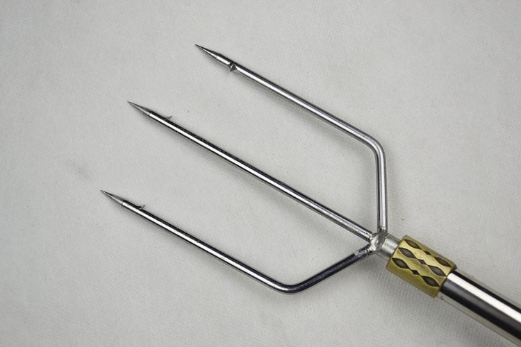 路小雅叉鱼钢叉不锈钢小号头倒刺插鱼器飞叉头捕鱼可伸缩手工排叉镰刀