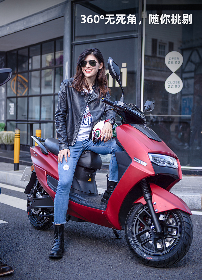 e客eh2电动摩托车60v72v智能电动车长跑王高速电摩王可上牌 魔域绿