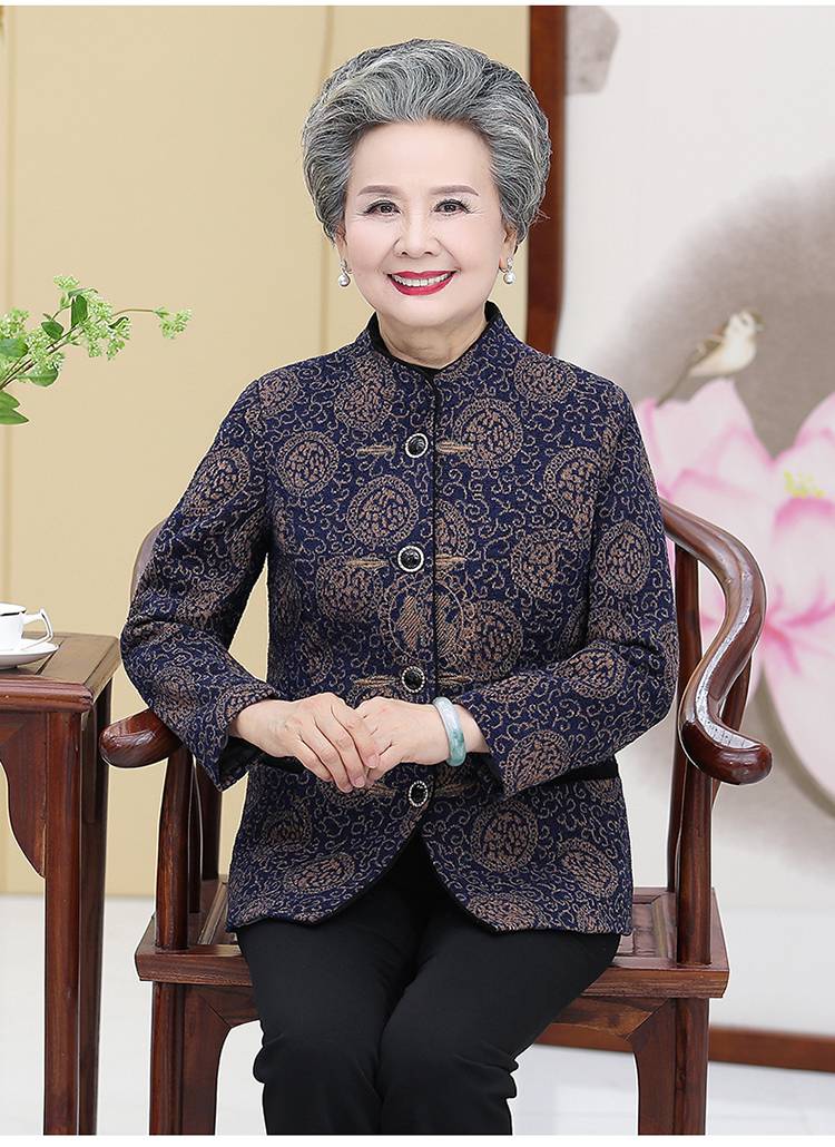 啄木鸟奶奶装唐装外套中老年人妈妈春秋607080岁太太老人衣服秋装套装