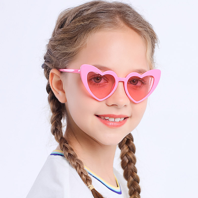 隆峰longfeng心形儿童太阳眼镜时尚个性偏光镜学生孩子墨镜户外摆造型