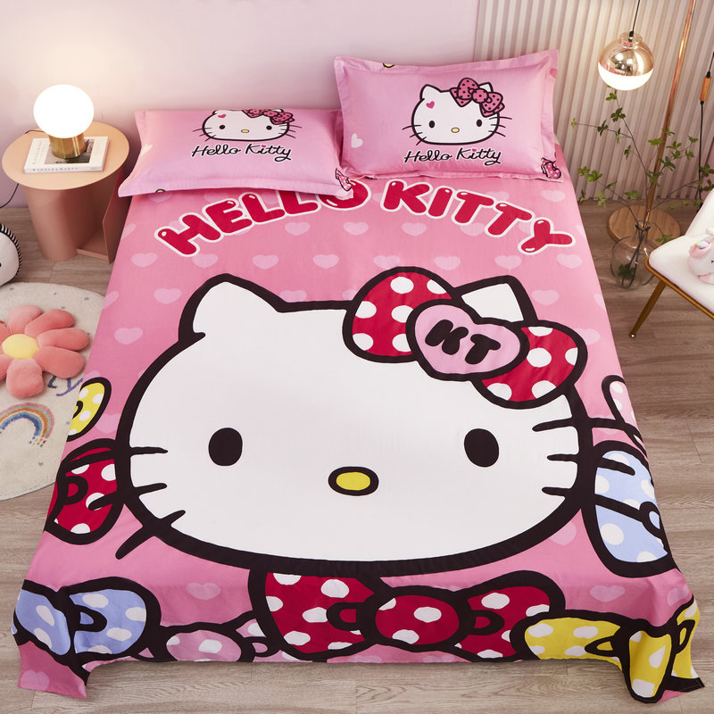 新款凯蒂猫床单hellokitty卡通床单公主儿童单件单人凯蒂猫12米少女心