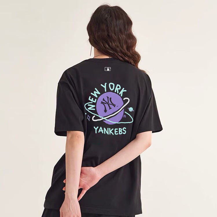 mlb专柜直发t恤短袖男女夏季新款街头ny休闲情侣宽松半袖圆领潮la