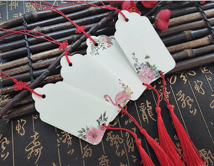 中国风许愿卡贴墙吊卡带绳新年装饰留言卡感谢心愿卡手写祈福卡片