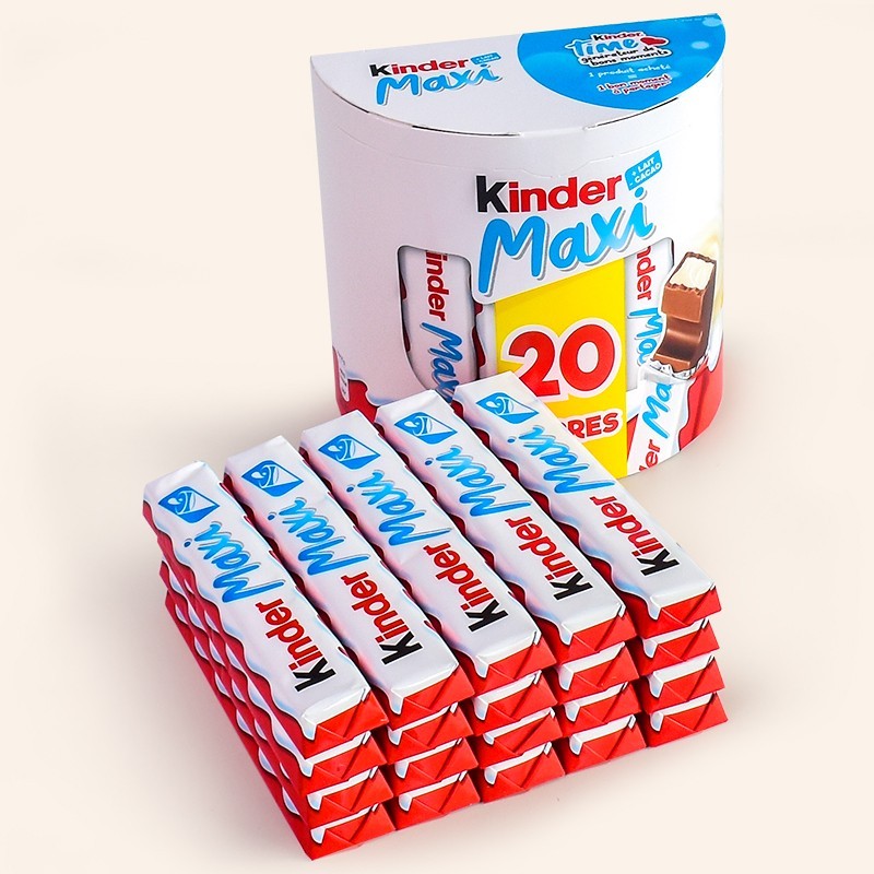 kinder健达牛奶巧克力maxi条装夹心巧克力20条1盒大盒装maxi牛奶夹心