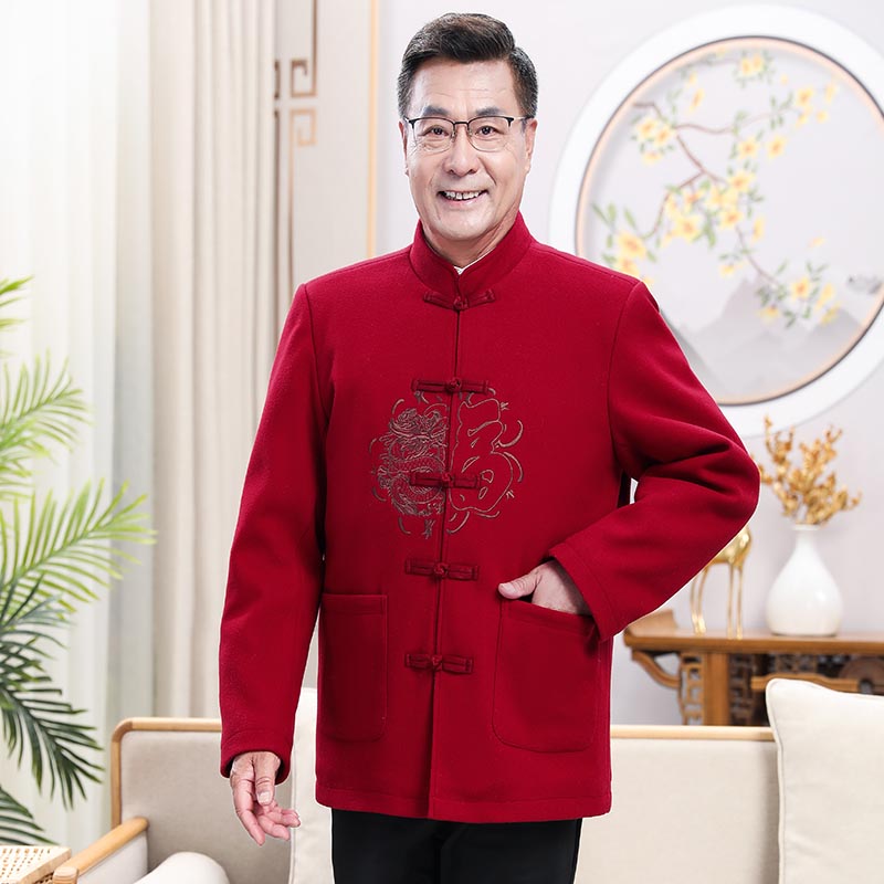 【寿星衣服】八十岁老年人过寿穿的衣服冬季唐装男父母中老年中山外套
