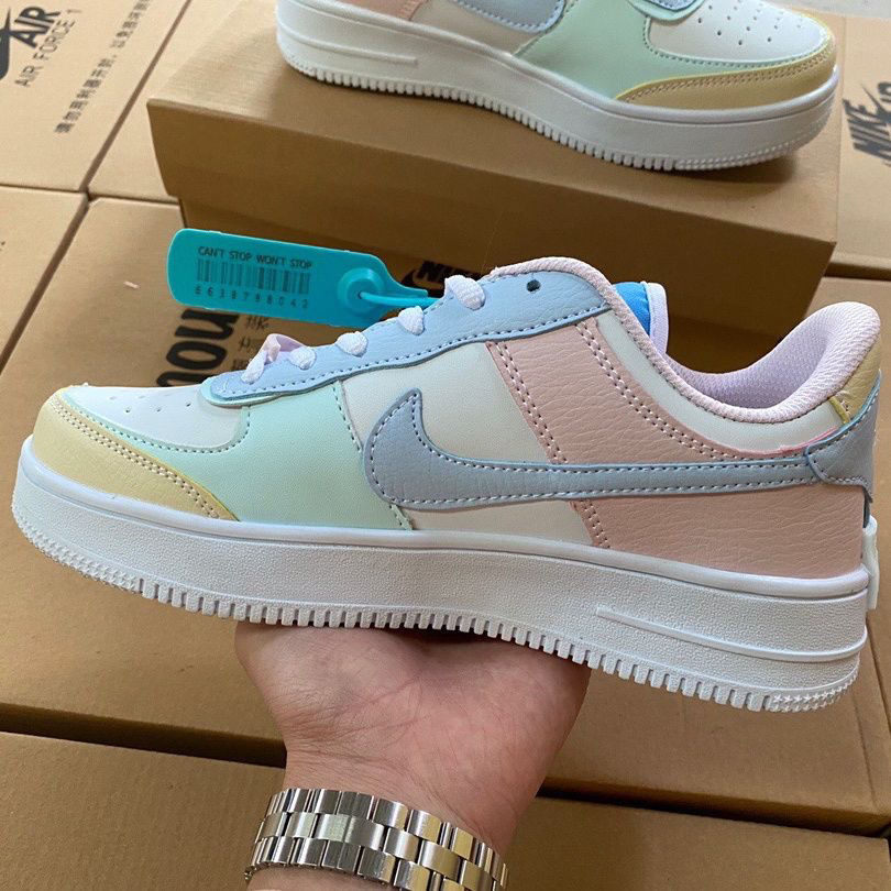 一号马卡龙独角兽运动板鞋aj女鞋樱花粉低帮学生韩版鞋子 玛卡龙奶油