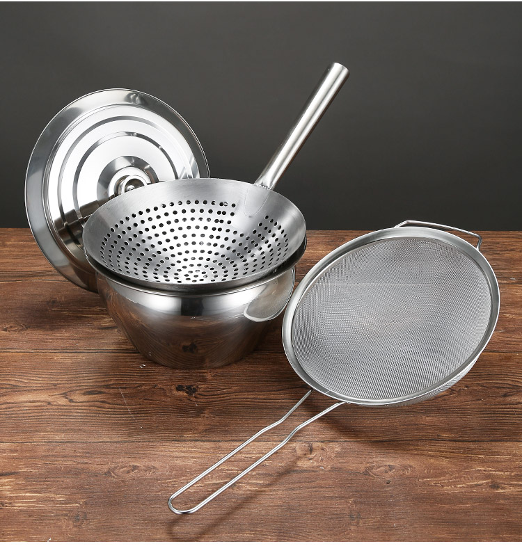 磬乡缘 厨师漏加厚油炸火锅大漏勺家用大码不锈钢厨房大号过滤网漏网