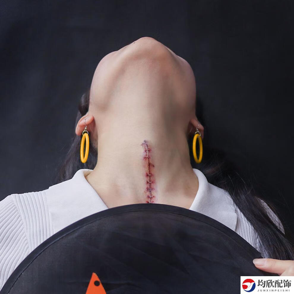 均欣伤疤贴纸万圣节纹身贴女恐怖伤疤缝针仿真恶作剧假受伤口抓痕伤疤