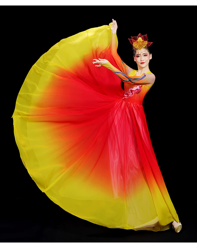 服比赛服练功服演出服连衣裙开场舞大摆裙大气伴舞台装表演服装新款