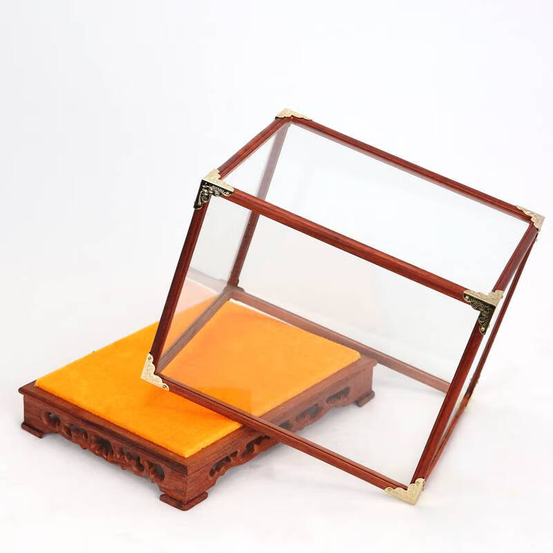 艺术品玻璃罩 红木雕刻玻璃罩摆件宝笼文玩工艺品古董佛像展示防尘