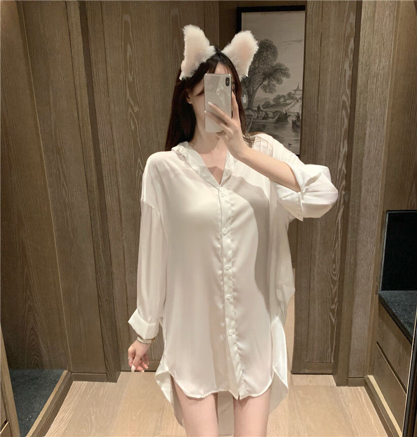 女士春夏季睡裙纯欲风睡衣女春夏网红抖音性感睡裙女男友风高颜值套装